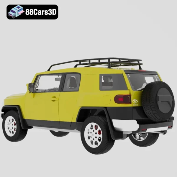 Toyota FJ Cruiser with 2010-003 Toyota FJ Cruiser 2010 with HQ Interior 3D Model Iconic Off Road SUV