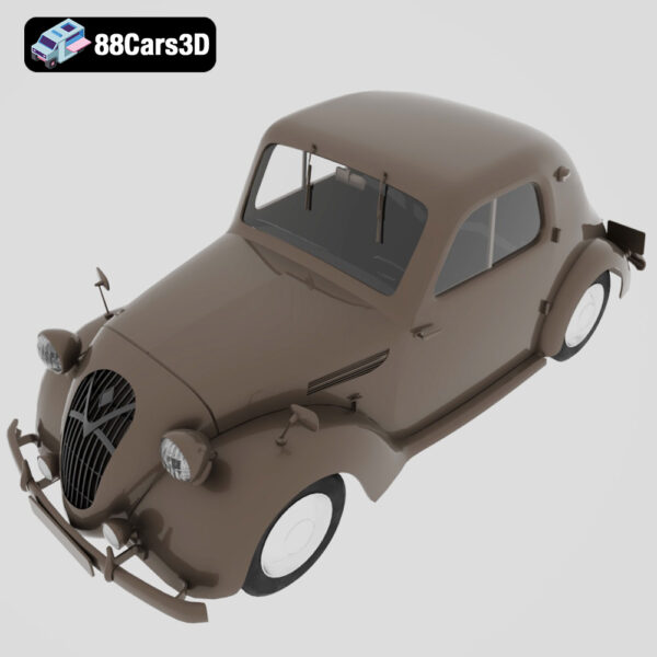 Simca 5 Red 3D Model Vintage French Microcar