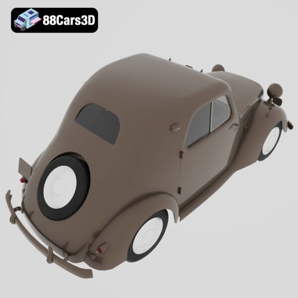 Simca 5 Red 3D Model Vintage French Microcar