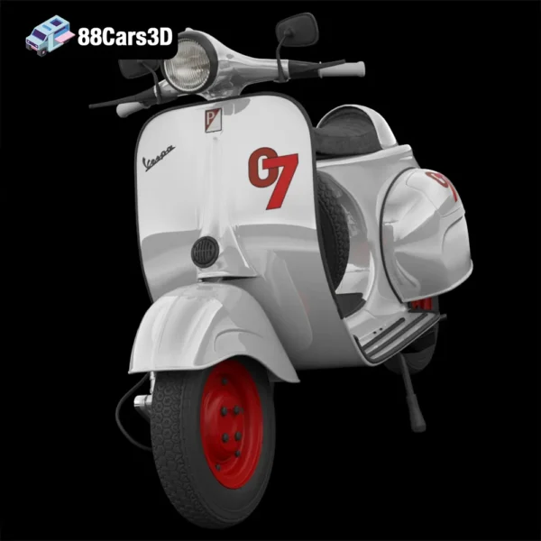 Vespa Cafe Racer 3D Model  Custom Scooter