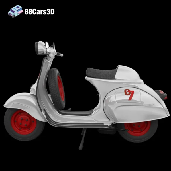 Vespa Cafe Racer 3D Model  Custom Scooter
