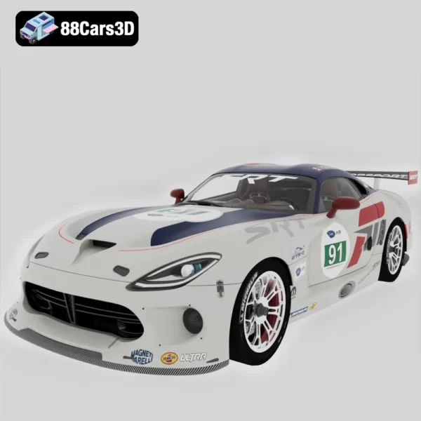 Viper GTS-R 3D Model High-Performance Race Car for Rendering