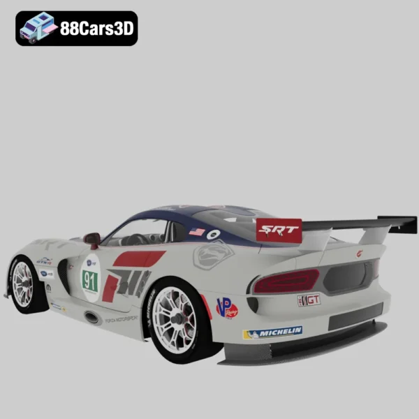 Viper GTS-R 3D Model High-Performance Race Car for Rendering