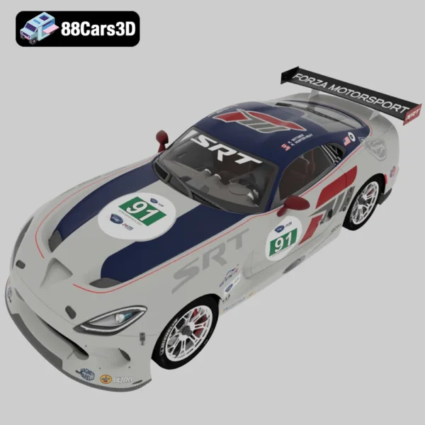 Viper GTS-R 3D Model High-Performance Race Car for Rendering