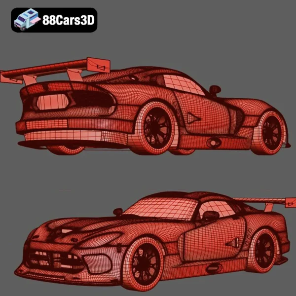 Viper GTS-R 3D Model High-Performance Race Car for Rendering
