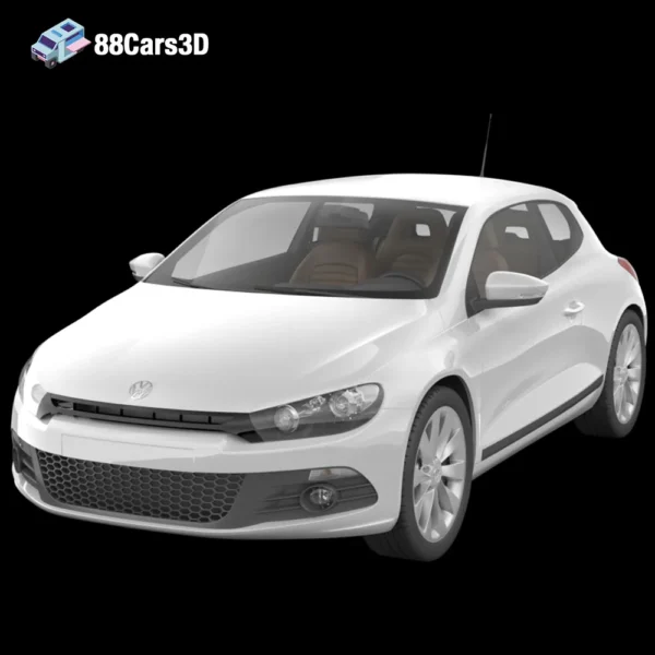 Volkswagen Scirocco 3D Model Sporty and Dynamic Hatchback  VR and Game Use
