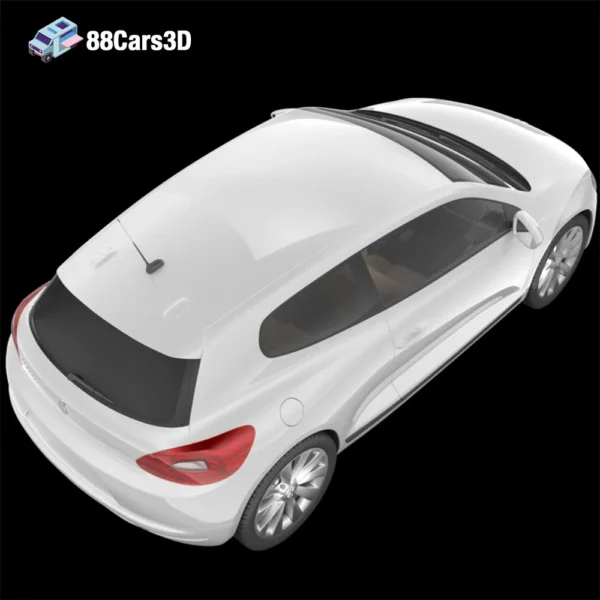 Volkswagen Scirocco 3D Model Sporty and Dynamic Hatchback  VR and Game Use