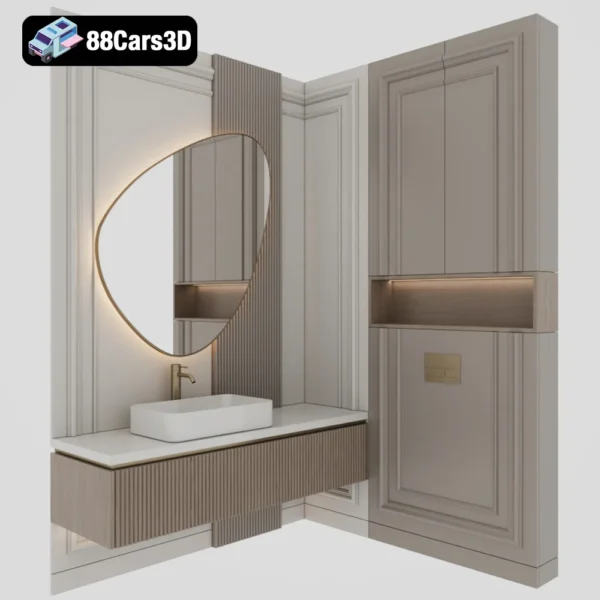 bathroom_furniture_set_22-002 Bathroom Furniture Set 22 3D Model Stylish Bathroom Accessories for Rendering