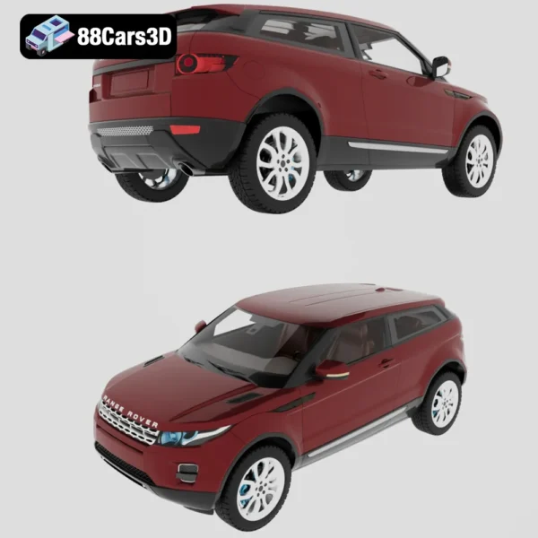 range rover evoque 2012-007 Range Rover Evoque 2012 3D Model Luxury Compact SUV for Rendering