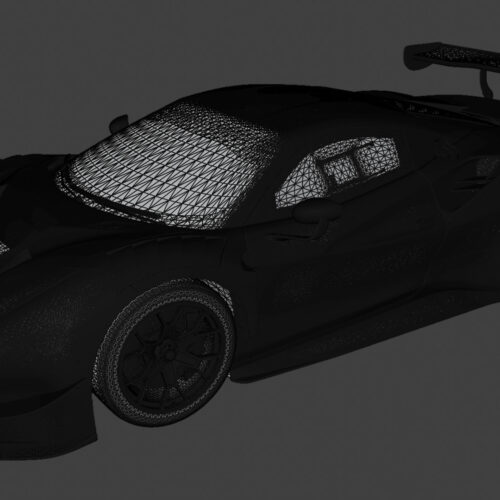 2Ferrari 488 GT3 Evo 3D Model wireframe Ferrari-488-GT3-Evo-3D-Model