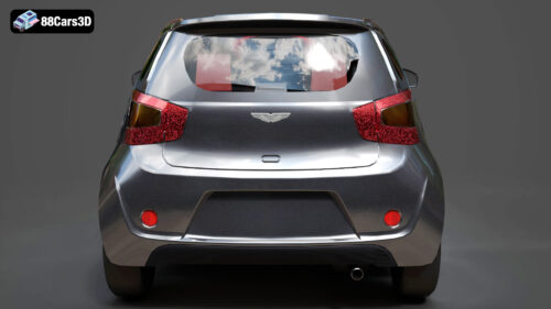 Sleek silver Aston Martin Cygnet front