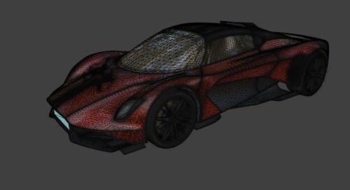 Aston Martin Valhalla 2020 3D Model 1 Wierframe