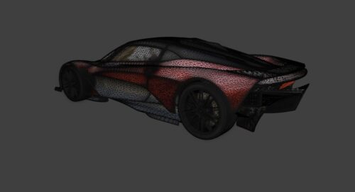Aston Martin Valhalla 2020 3D Model 1 Wierframe