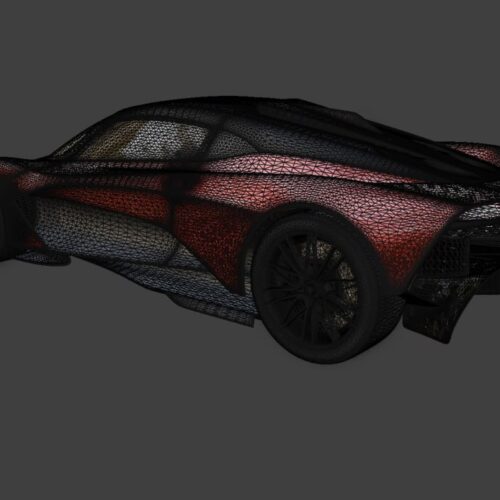 Aston Martin Valhalla 2020 3D Model 1 Wierframe