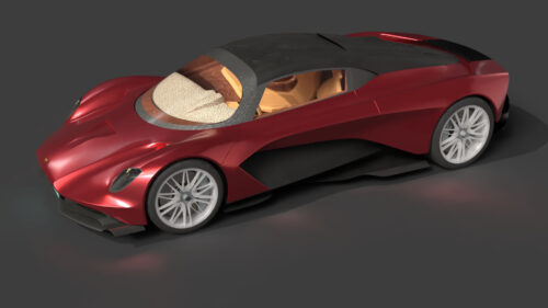 Aston Martin Valhalla 2020 3D Model 1 Wierframe