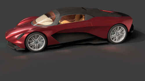 Aston Martin Valhalla 2020 3D Model 1 Wierframe