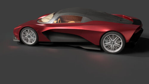 Aston Martin Valhalla 2020 3D Model 1 Wierframe