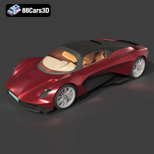 Aston Martin Valhalla 2020 3D Model 1 Wierframe