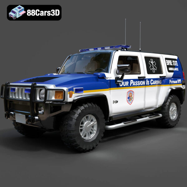 Hummer H3 Ambulance 3D Model