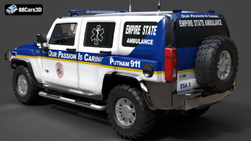 Hummer H3 Ambulance 3D Model