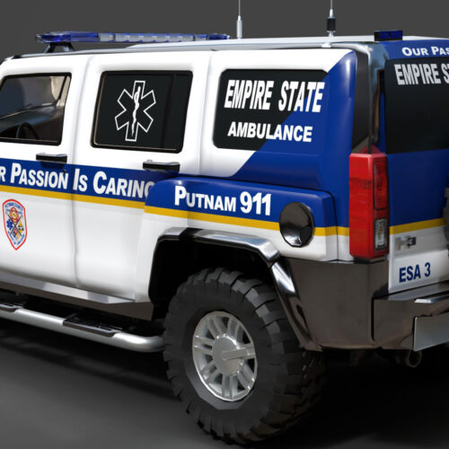 Hummer H3 Ambulance 3D Model