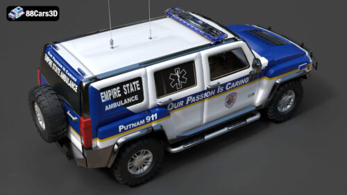 Hummer H3 Ambulance 3D Model