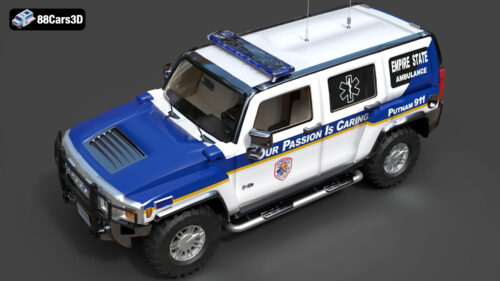 Hummer H3 Ambulance 3D Model