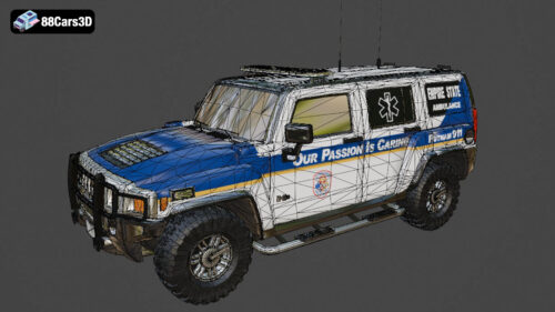 Hummer H3 Ambulance 3D Model