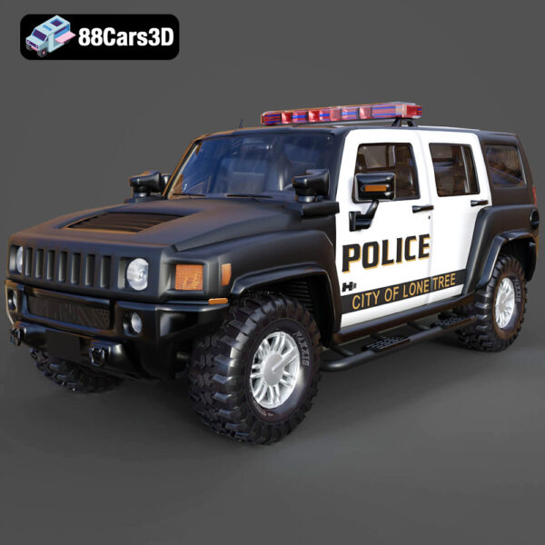 Hummer H3 Police 3D Model
