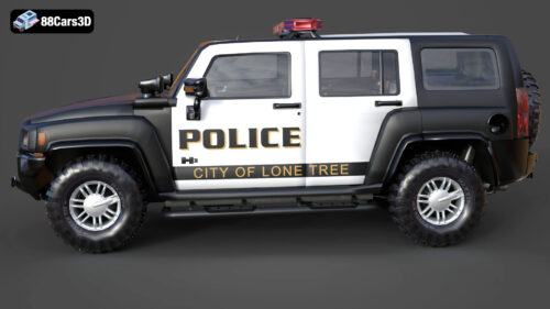 Hummer H3 Police 3D Model