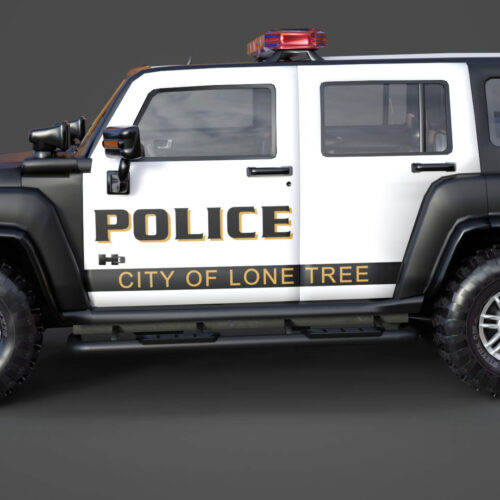 Hummer H3 Police 3D Model