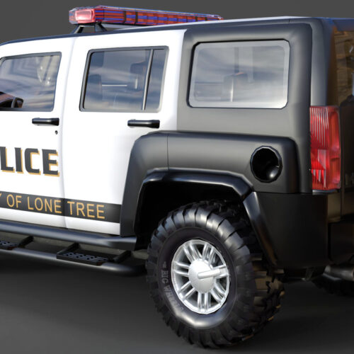 Hummer H3 Police 3D Model