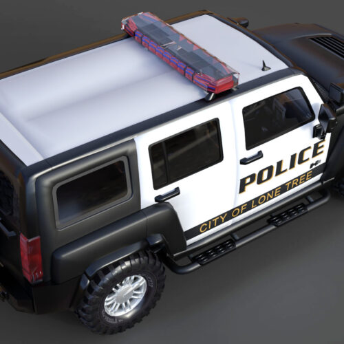 Hummer H3 Police 3D Model