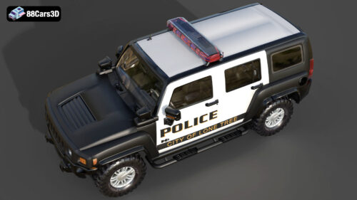 Hummer H3 Police 3D Model