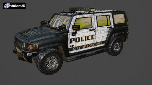 Hummer H3 Police 3D Model