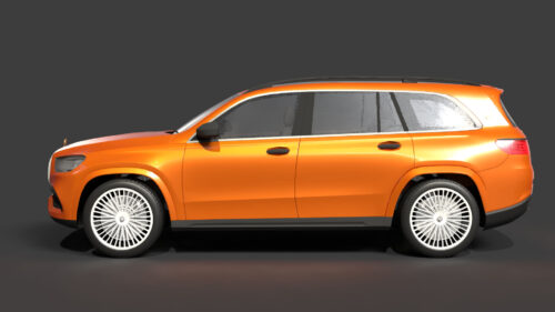 Luxury orange SUV with distinctive grille