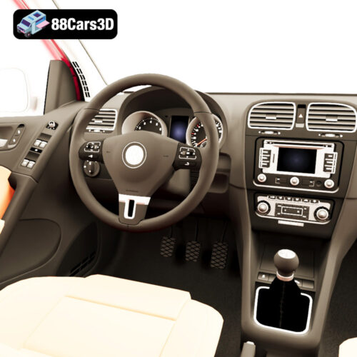 Volkswagen Golf 2010-008 Volkswagen Golf 2010 3D Model