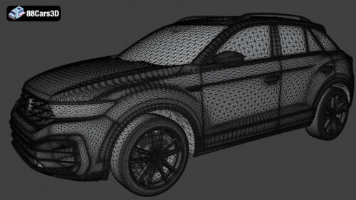 Volkswagen T-Roc R 3d Model Wire frame Volkswagen T-Roc R 3D Model