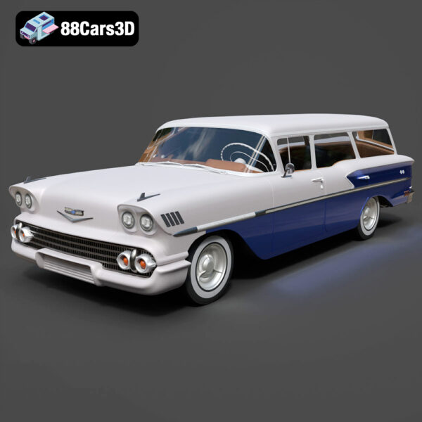 Chevrolet BelAir 1958 Nomad-001 Chevrolet Bel Air 1958 Nomad 3D Model