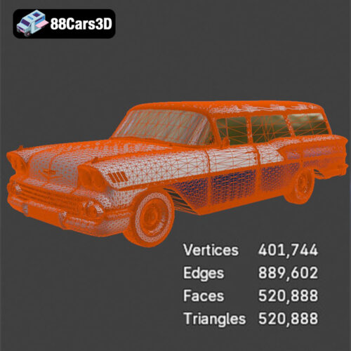 Chevrolet Bel Air 1958 Nomad 3D Model