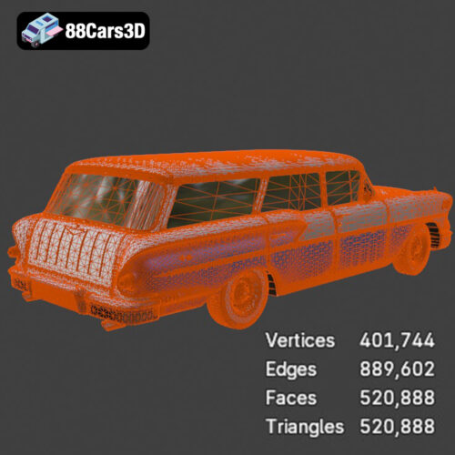 Chevrolet Bel Air 1958 Nomad 3D Model