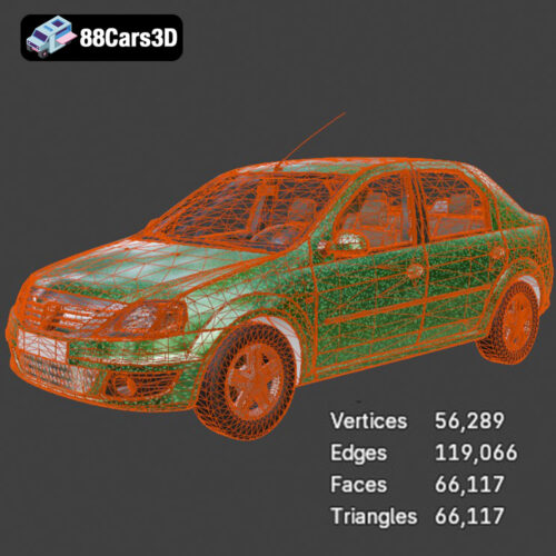Dacia Logan 2008 3D Model