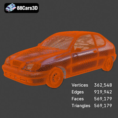 Daewoo Lanos Hatchback 3-door-008 Daewoo Lanos Hatchback 3-Door 3D Model