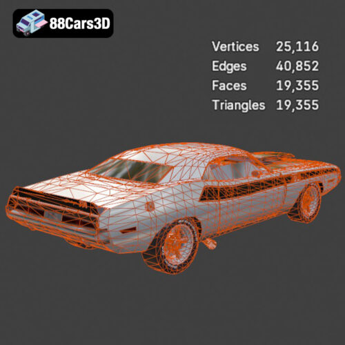 Dodge Challenger TA 1970 3D Model