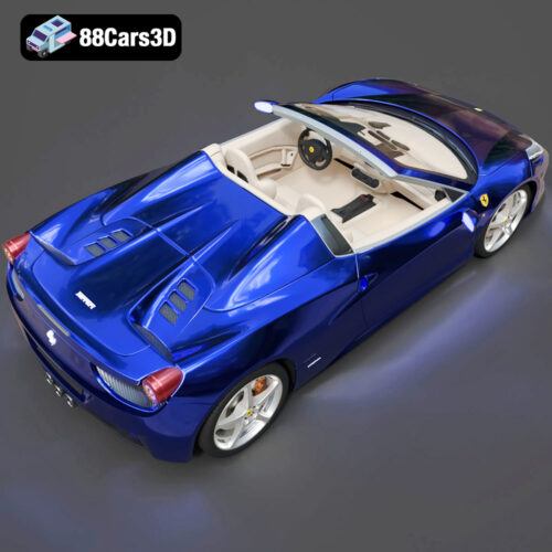 Ferrari 458 spider 2012-005 Ferrari 458 Spider 3D Model