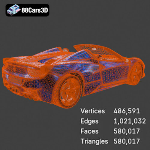 Ferrari 458 spider 2012-009 Ferrari 458 Spider 3D Model