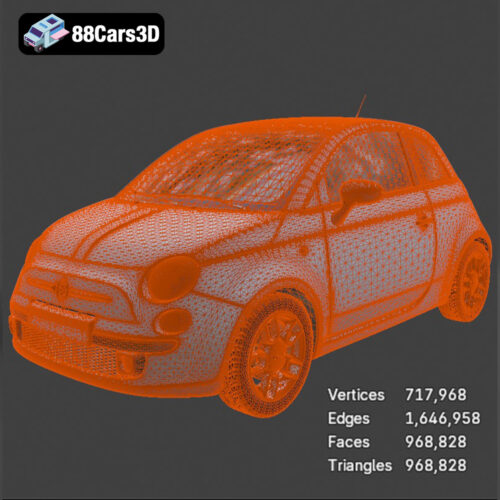 Fiat 500-008 Fiat 500 3D Model