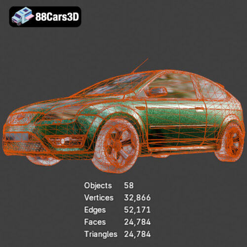 Ford Focus ST II-008 Ford Focus ST II 3D Model