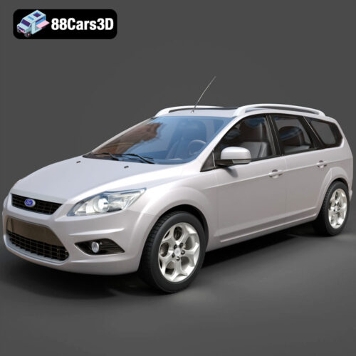 Ford Focus Station Wagon 2008-001 Ford Focus Station Wagon 2008 3D Model