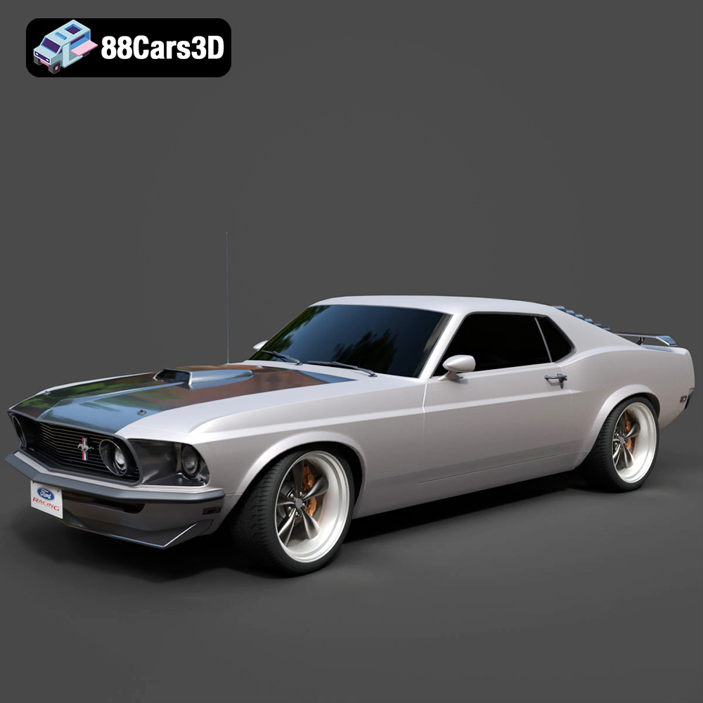 Ford Mustang Boss 302 1969 3D Model 3D Printable STL - 88Cars3D ...